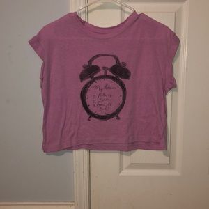 Pink Cropped Graphic Tee